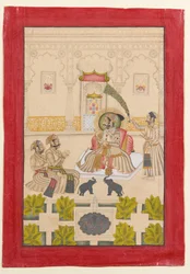 Maharana Amar Singh II. werden zwei silberne Elefanten gezeigt